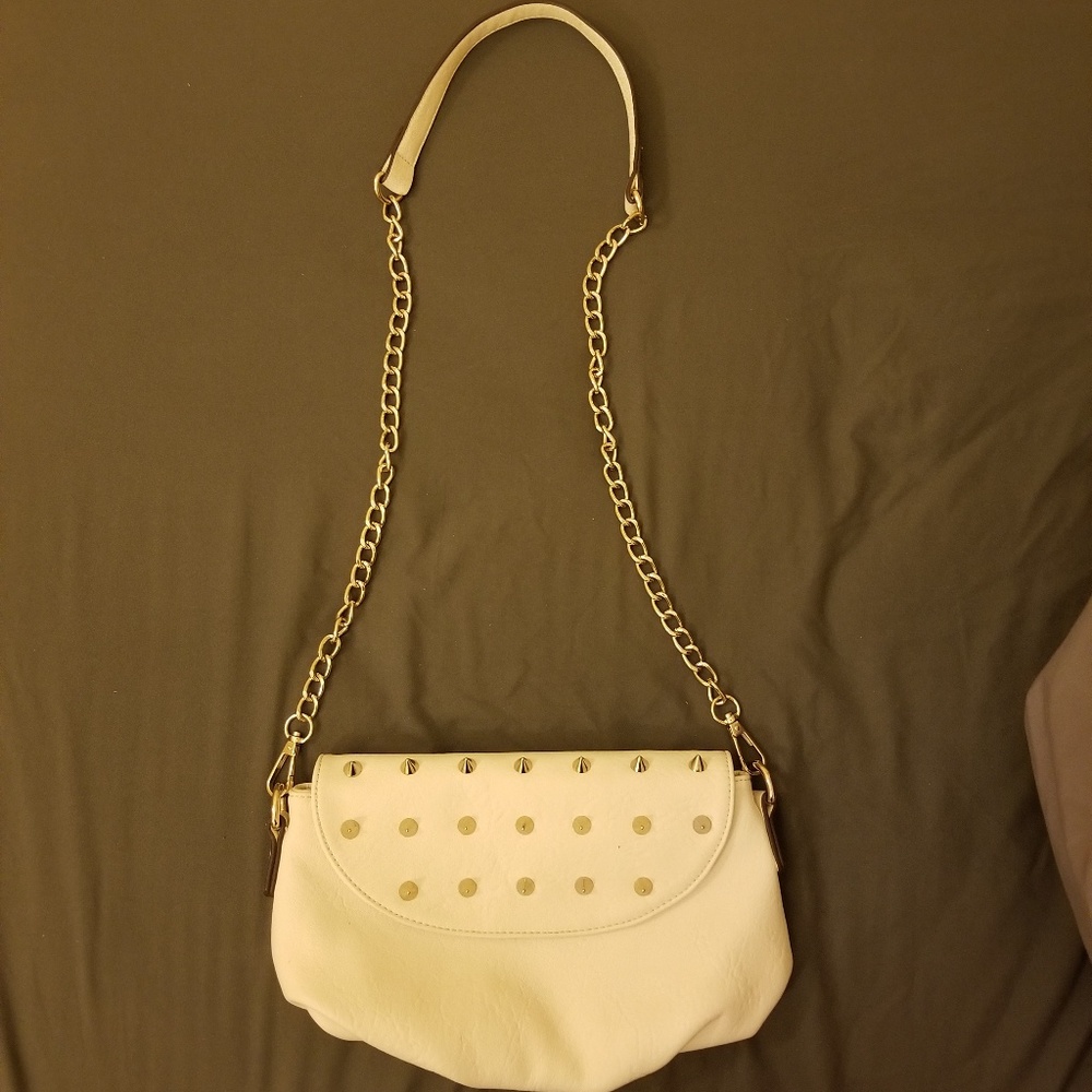 White spiked purse